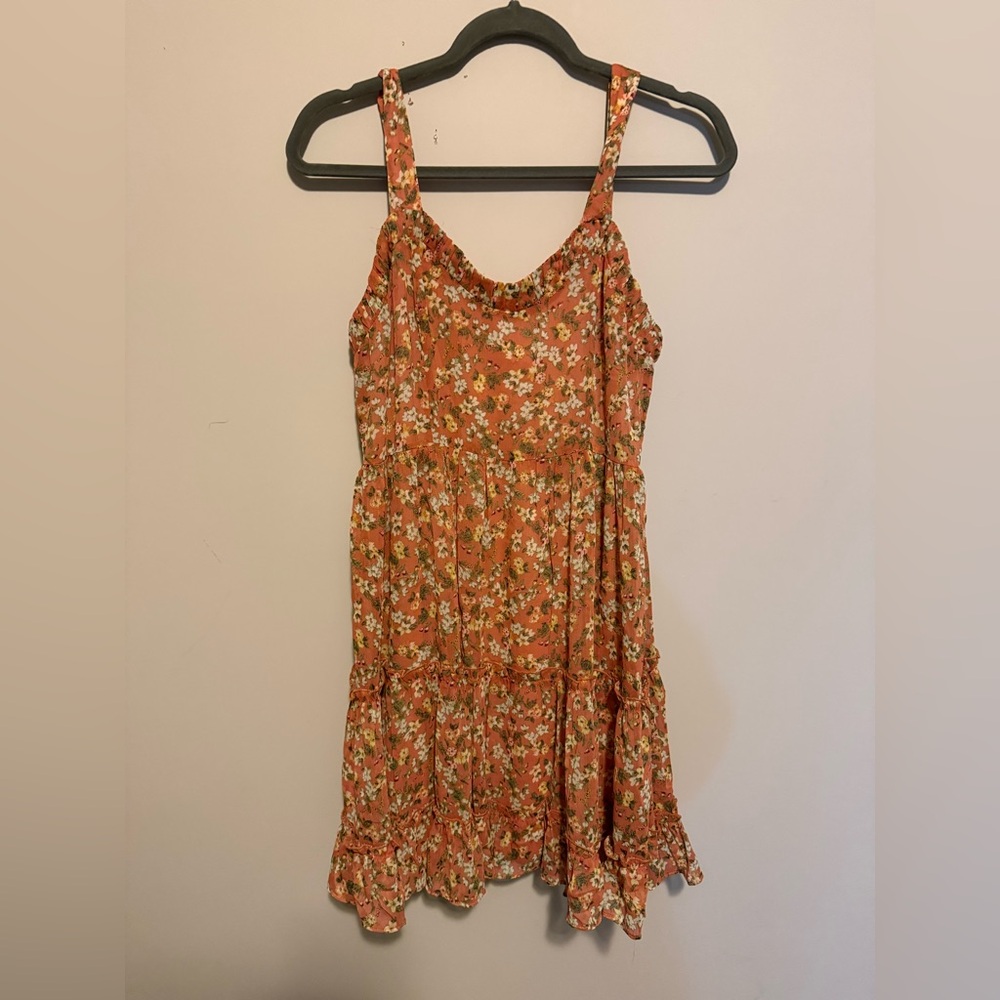 Altar'd State Floral Mini Dress - Orange and White